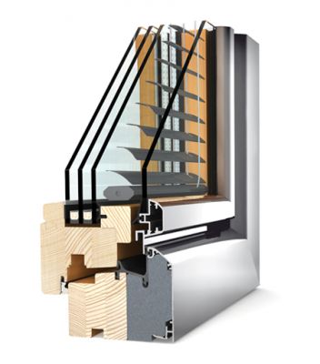 fenêtre HV350 INTERNORM bois/aluminium store intégré sur Montpellier Alu Service